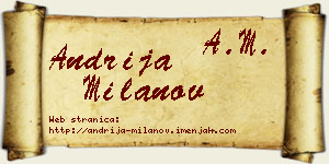 Andrija Milanov vizit kartica